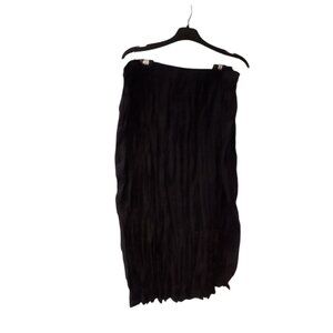 Ulla Popken nwt skirt womens 24 26 plus black crinkle maxi